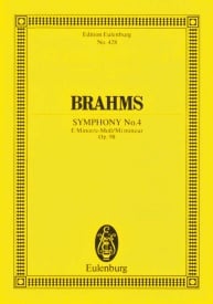 Brahms: Symphony No. 4 E Minor Opus 98 (Study Score) published by Eulenburg
